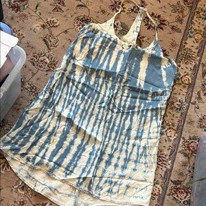 Bella Dahl Blue and Cream Tie-Dye Sun Dress-M